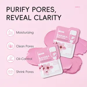 Sakura Clay Mask 5g per Packet   Japanese Cherry Blossom Face Mask Deep Pore Cleansing Mask   Purifying Mud Mask Removes Impurities  Single Use Travel Friendly Sachet Skin Clearing Mask