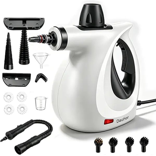 DauHor 2026 Dream Nature Handheld Steam Cleaner - Compact, Corded Device with 15-Piece Accessories, Safety Lock, Deep Cleaning for Home Users (White)