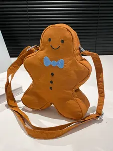 Cute Gingerbread Man Crossbody Bag, Adorable Cartoon Style, 3D Doll Design, Perfect for Sweet Girls, Streetwear & Shopping