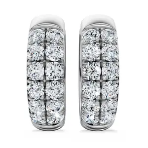 5/8Ct Diamond Hooops 14k Gold Lab Grown 12mm tall