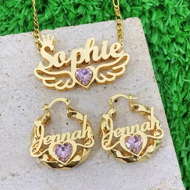 Customized 2-Piece Earrings & Necklace Set - Made to Order