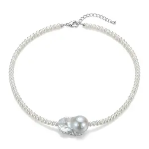 Cascading Large Baroque Pearl Necklace for Women Handcrafted Layered Design