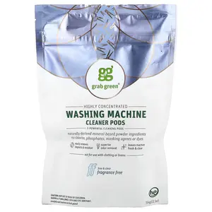 Grab Green Washing Machine Cleaner Pods, Fragrance Free, 12.5 oz (354 g)