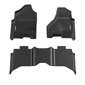 GARVEE 3D All Weather TPE Floor Mats for Dodge Ram 1500/2500/3500 (2012-2018) and Ram 1500 Classic Crew Cab (2019-2023) - Anti Skid Liners for Front and Rear, 1st and 2nd Row