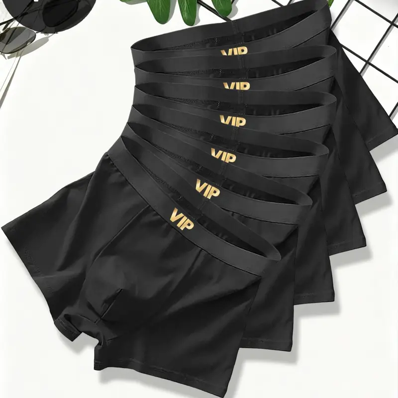 6-Pack Men's Underwear, Boxer Briefs for Sports, Vip Men's Trunks, Fitted Plain Design, Casual Style, Tiered Layer Feature