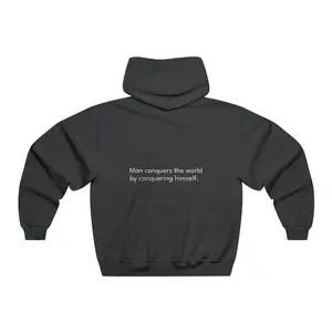 Stoic Wisdom in Style: Men's Graphic Minimalist Pump Cover Drawstring Hoodie - Aesthetic Gym & Casual Wear for Fall & Winter - Trendy, Comfortable Sweatshirts, Hooded Pullover, Men's Fashion