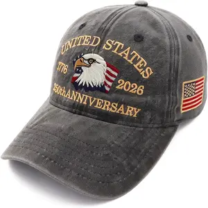 250th Anniversary USA Hat,1776-2026 Patriot Baseball Cap Adjustable Classic Retro Embroidered Eagle Hat for Men Women Gifts
