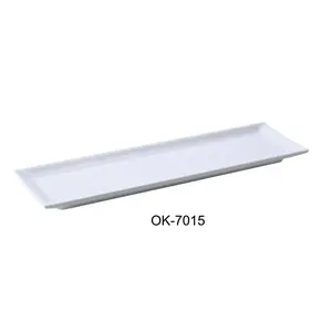 212 MAIN Rectangular White Sushi Plate (14.5x4.25 in) - Pack of 12 Collectible Entertainment Plate