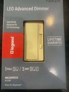 Legrand Radiant 150-Watt Single-Pole/3-Way LED Advanced Dimmer Ivory RHL153PICC4