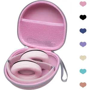 F-HPS37 Headphone Case Compatible with BERIBES/TOZO/KVIDIO/Beats/Soundcore Anker Noise Cancelling Over-Ear Headphones, Pink