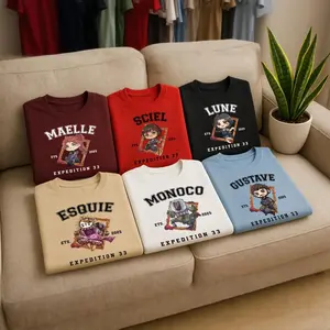 Clair Obscur Expedition 33 EST Shirt, Vintage Expedition 33 Chibi Tee, Fashion Cotton, Full Colors, Full Sizes, For Men, For Women