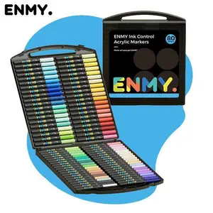 【ENMY】80-color set Acrylic Paint Markers Pen Soft Head Direct Liquid Graffiti Painting QuickDry Pigments Art Supplies for Felt