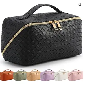 Elegant Makeup Bag Upgrade to a Large Capacity Travel Cosmetic Bag – Waterproof, Portable, and Stylish Makeup Organizer with Handle and Divider for Effortless Beauty