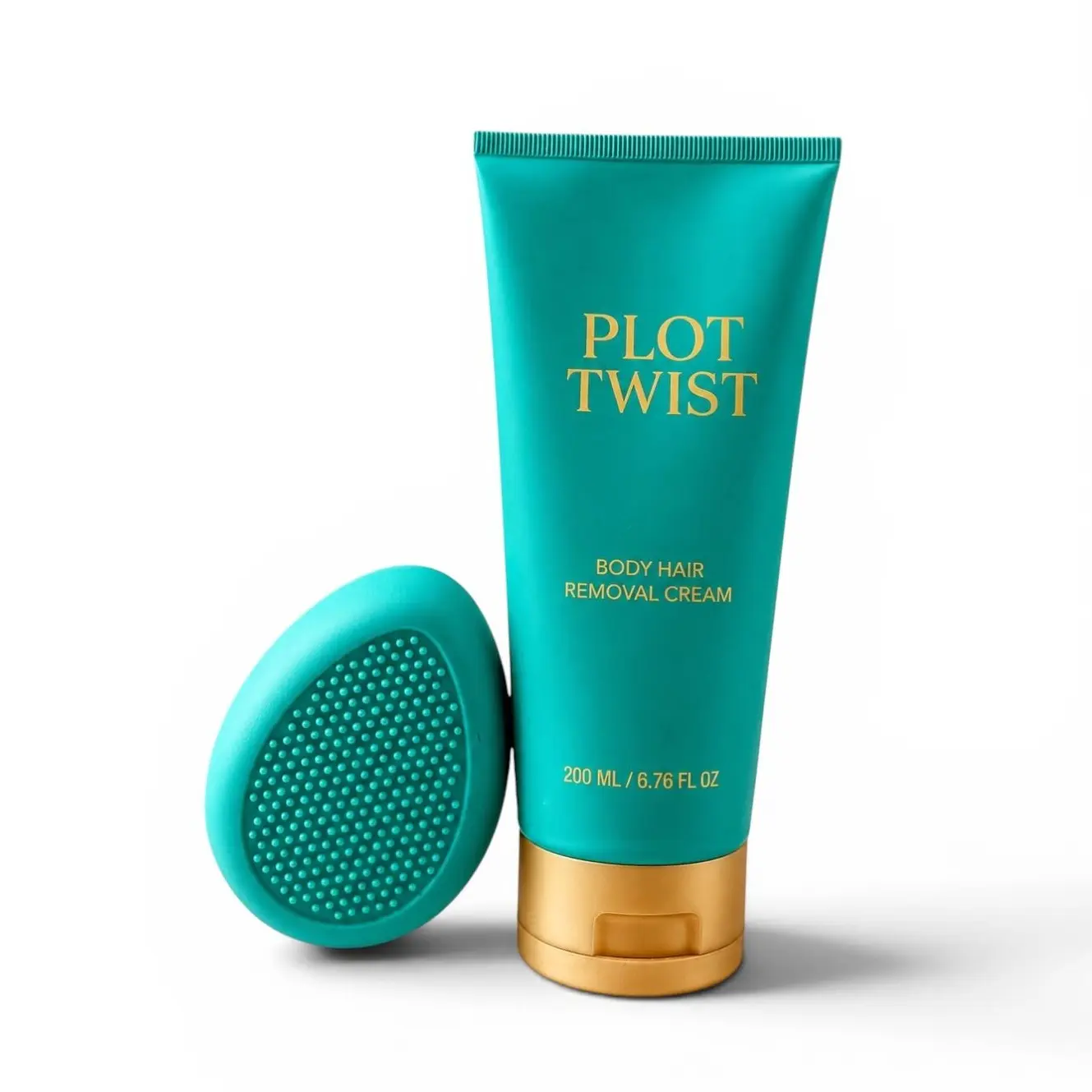 Plot Twist Body Hair Removal Cream with Silicone Pebble Remover, 200 mL / 6.76 fl oz