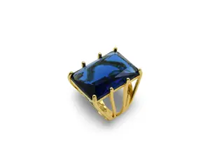 Explicit Sapphire Ring Brass - High Quality Fashion Accessory