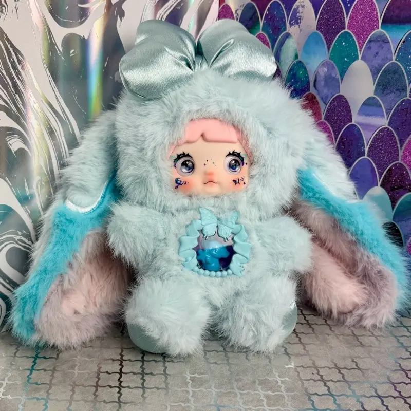 Nommi Solace  Fantasy World Blue Pink Bunny Butterfly Bag Charm Keychain Plush
