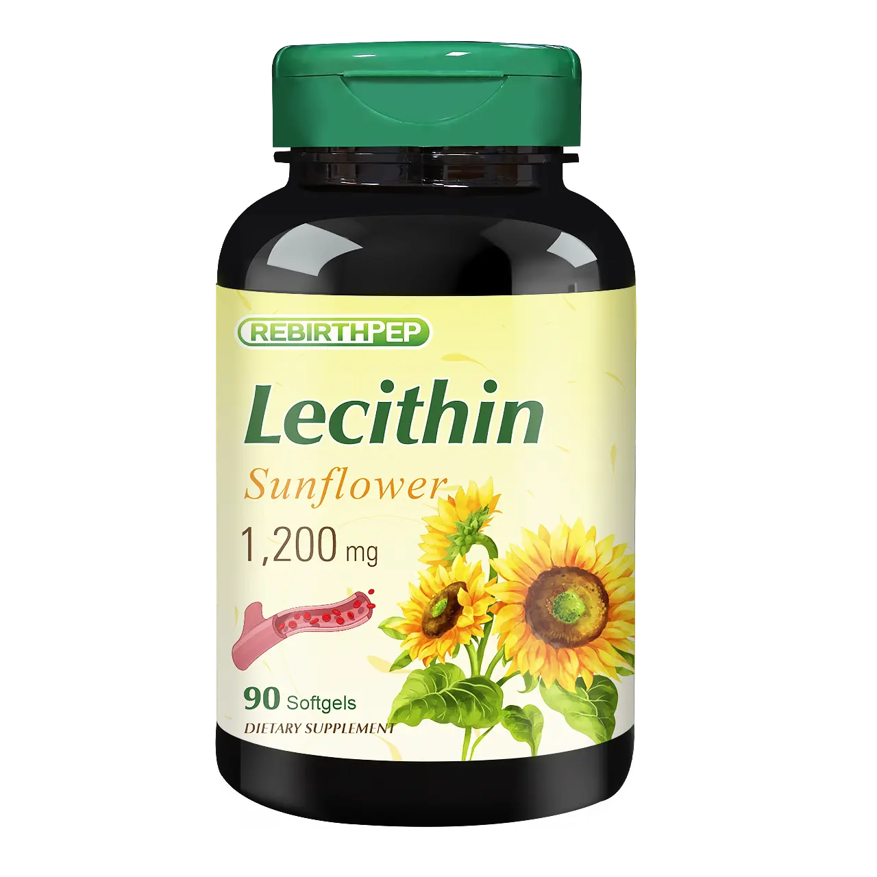 Rebirth-Pep Sunflower Seed Lecithin Softgels - No Hormones Added, Best for Adult Fitness Supplements