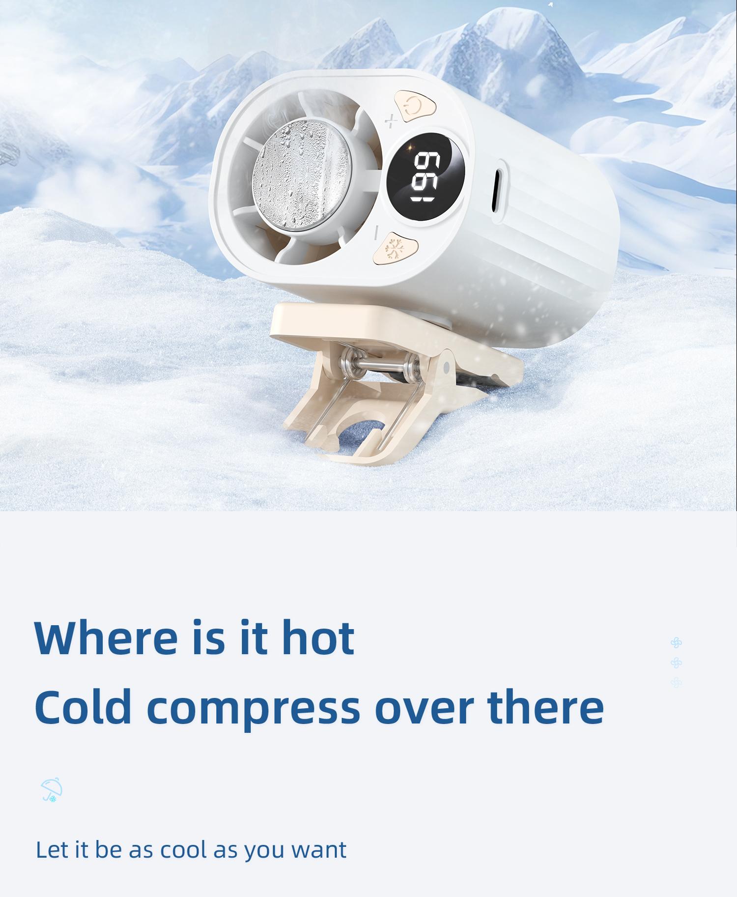 2026 Car Clip On Air Fan with Cooling Function, 199 Speeds Adjustable 360° Rotation, Portable LED Display USB Rechargeable Personal Cooling Fan for Summer Travel Outdoor Activities Cool Fan