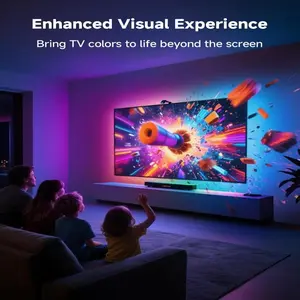 Smart TV Backlight Led Backlit LED Strip Light LED Sync Lights for 55-65 Inch TVs, USB Powered Music Sync with Multiple Scene Modes, Ideal for Gaming and Display