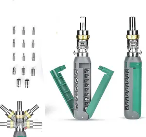 14-in-1 Ratcheting Screwdriver Set with Magnetic Tip,180° Adjustable Angle Phillips/Flathead/Torx/Square/Hex Screwdriver Set Repair Tool,Easy Foldable for Home,Office,and DIY Projects