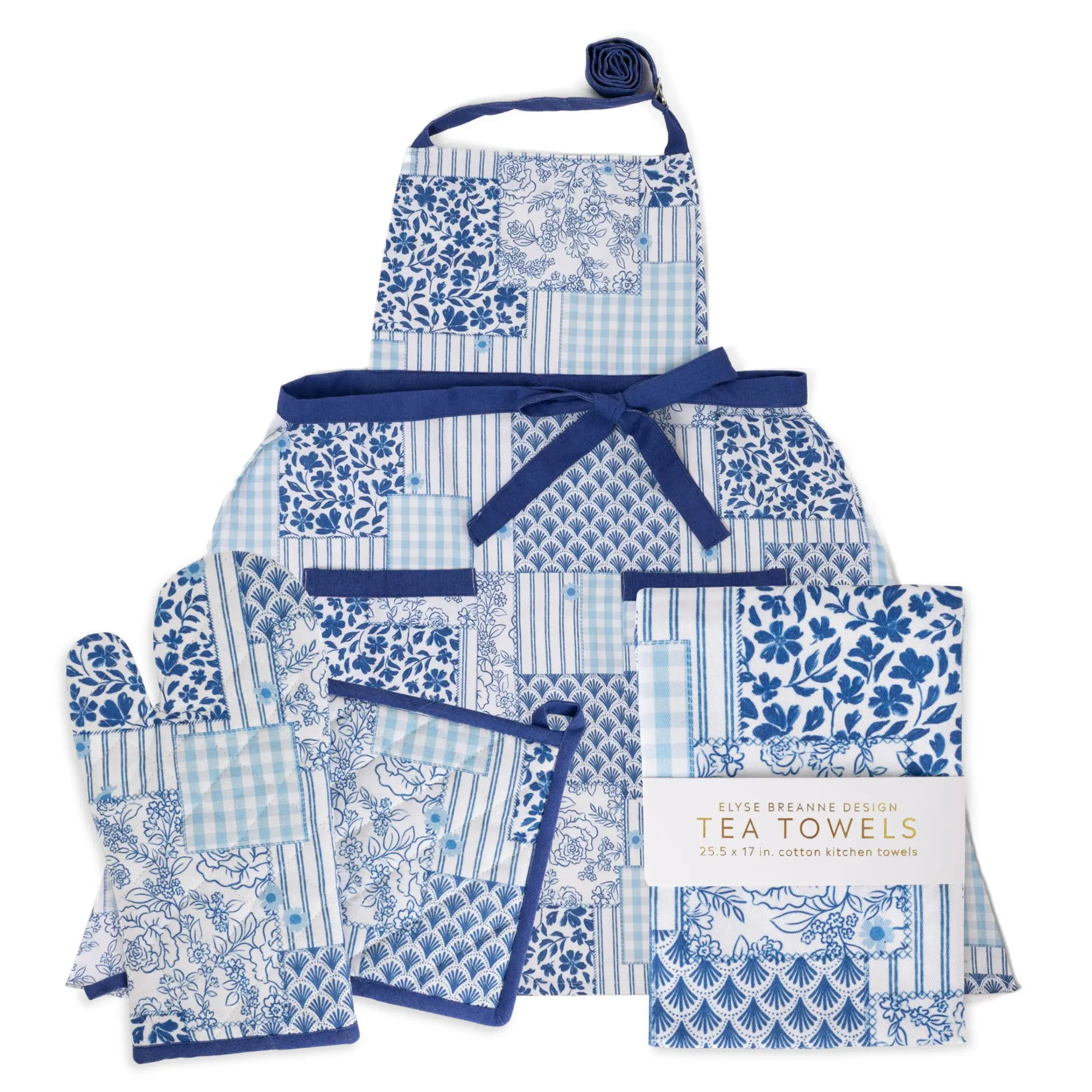 Matching Kitchen Set | Oven Mitt, Pot Holder, Two Tea Towels and Apron Included | Perfect Gift for the Chef or Baker in your Life! |Choose from 18 patterns!