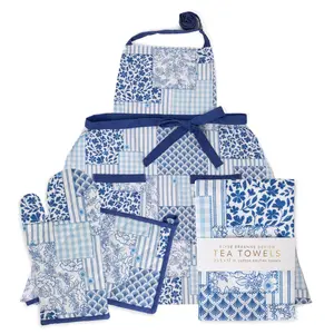Matching Kitchen Set | Oven Mitt, Pot Holder, Two Tea Towels and Apron Included | Perfect Gift for the Chef or Baker in your Life! |Choose from 18 patterns!