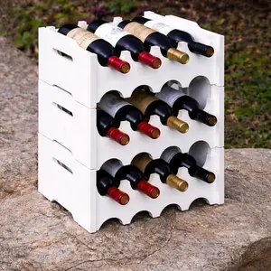Stackable Wine Rack – Flat-Pack Wooden Bottle Holder (Tool-Free Assembly, Optional Custom Engraving)