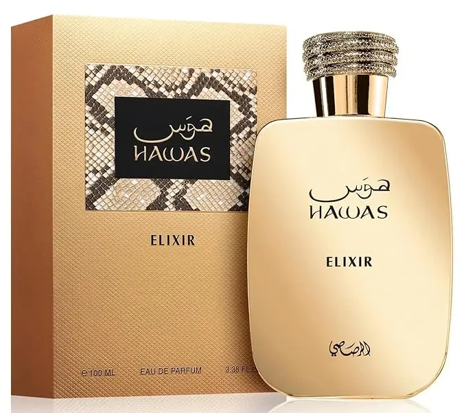 Hawas Elixir | Aromatic, Gourmand, Vanilla, Musky - Eau de Parfum Spray Long-Lasting Fragrance for Men, 3.38 Ounce / 100 ml