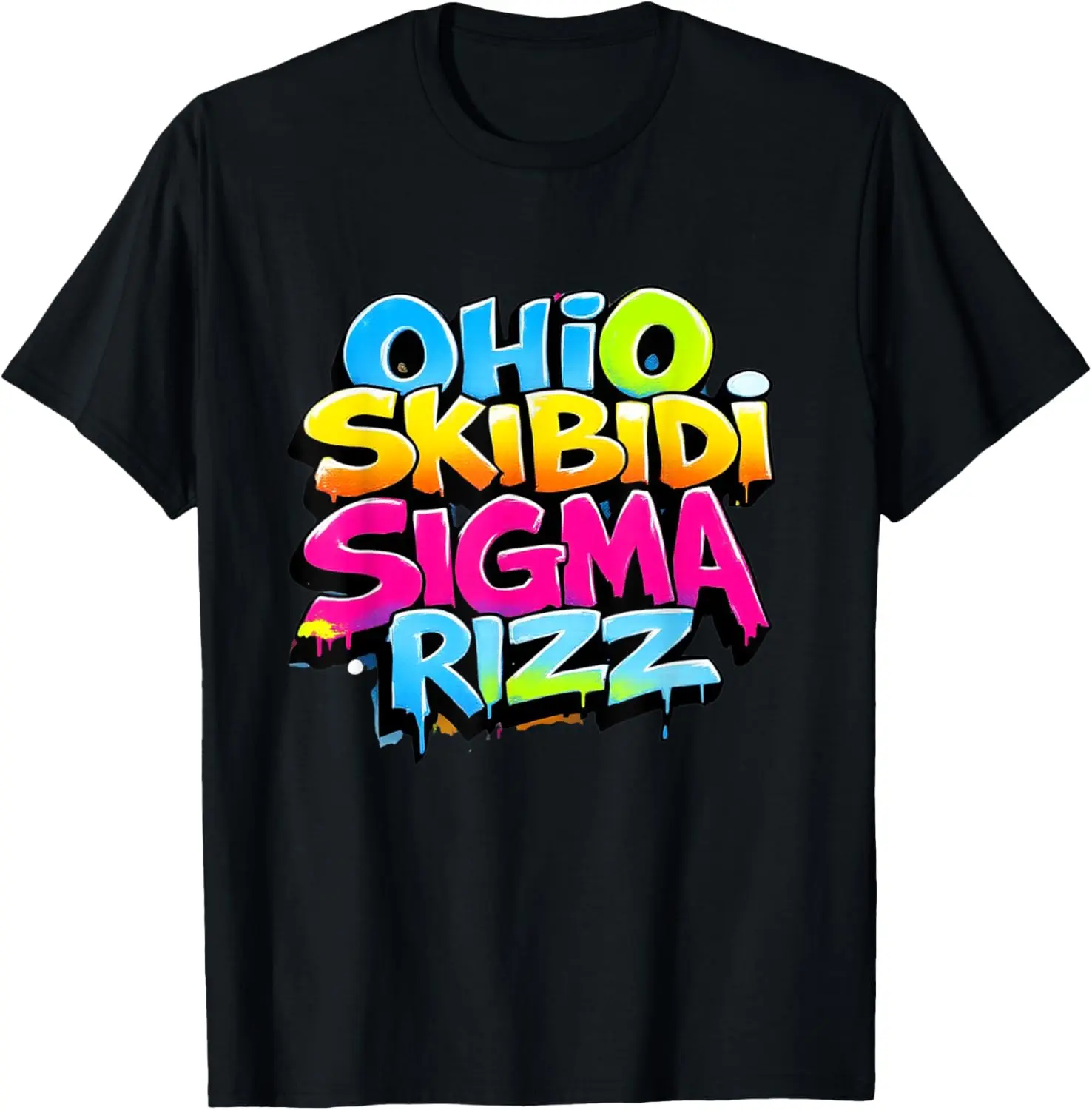 Skibidi Rizz Ohio Sigma Funny Rizzler Gift Graffiti T-Shirt Pure Cotton Graphic Tees Menswear Top: Gifts for Men & Women