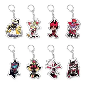 Anime acrylic keychain -Hazbin Hotel Cute Y2K Cartoon Pendant, suitable for bags and keys, perfect gift for fans car key bag