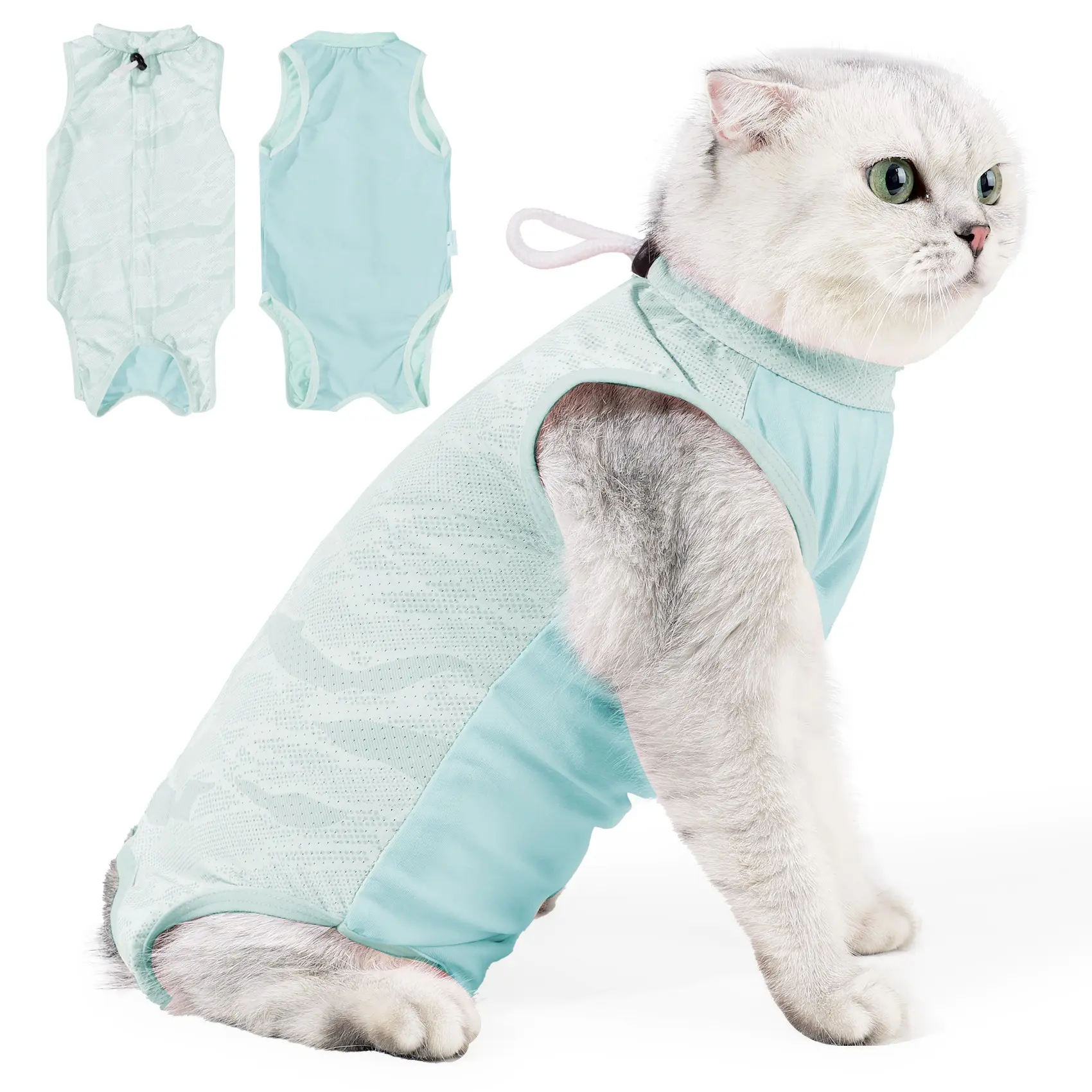 Cat Recovery Suit Cat Onesie for Cats After Surgery, Breathable Cats Surgery Recovery Suit Female for Abdominal Wounds, Kitten Surgical Suit E-Collar Alternative After Spay Anti Licking