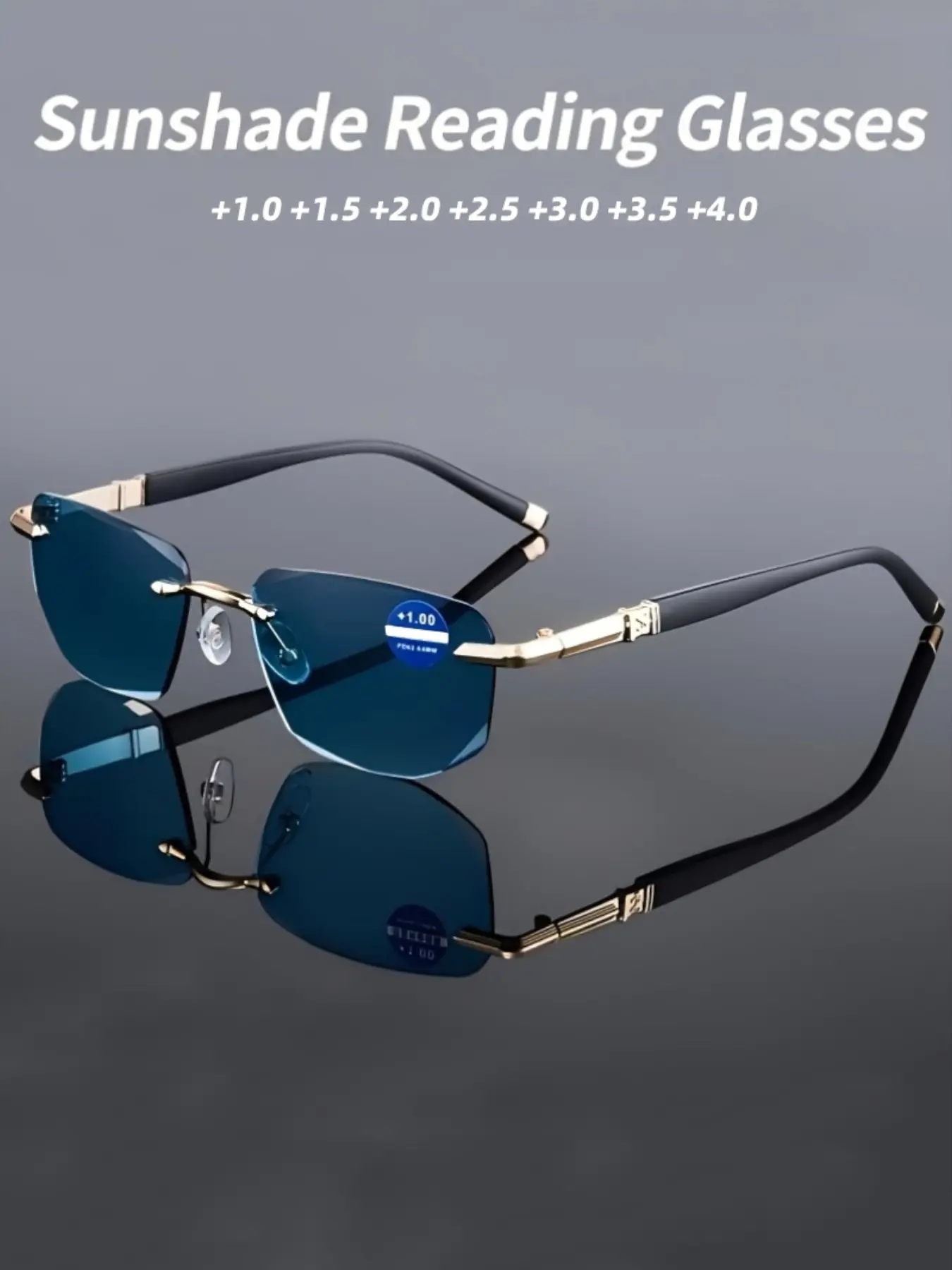 Combination Pack, Fashionable, Stylish Presbyopia Glasses, Women and Men's, Exquisite, Gorgeous, Frameless, Rimless, Reading Glasses, Presbyopia Eyeglasses, Metal Frame Fashion Presbyopic Eyewear +1.0 to +4.0, Rimless Eyeglasses