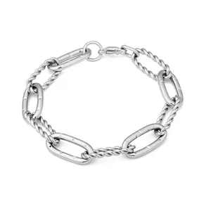 MYTYS Twisted Rope Chain Link Bracelet Elegant Statement Non Tarnish Jewelry for Women Fashionable Glam Wrist Trendy Stack Bangle Adjustable Cuff Classic and Chic Design