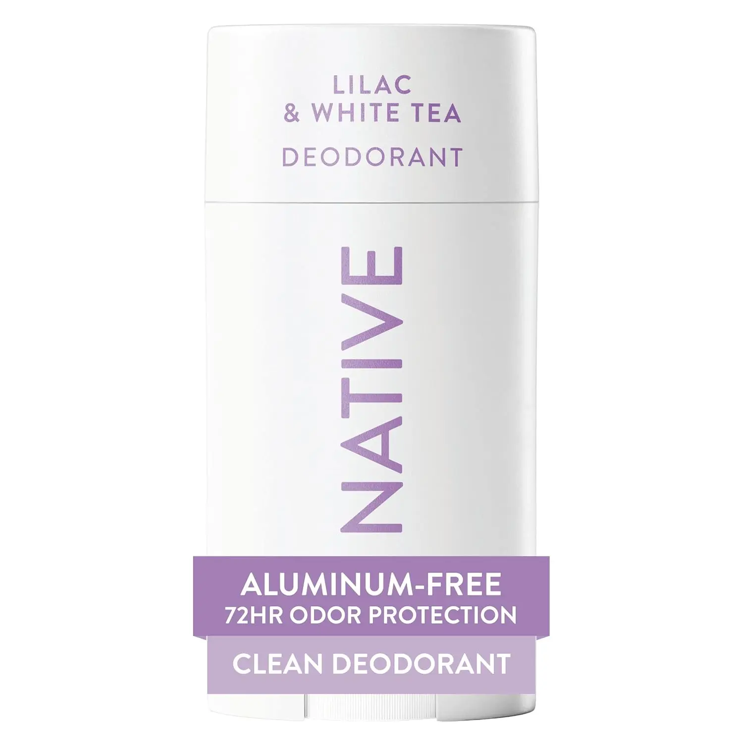 Aluminum-Free Native Deodorant for Women & Men - Naturally Derived Ingredients, 72-Hour Odor Control, Lilac & White Tea Scent, 2.65oz