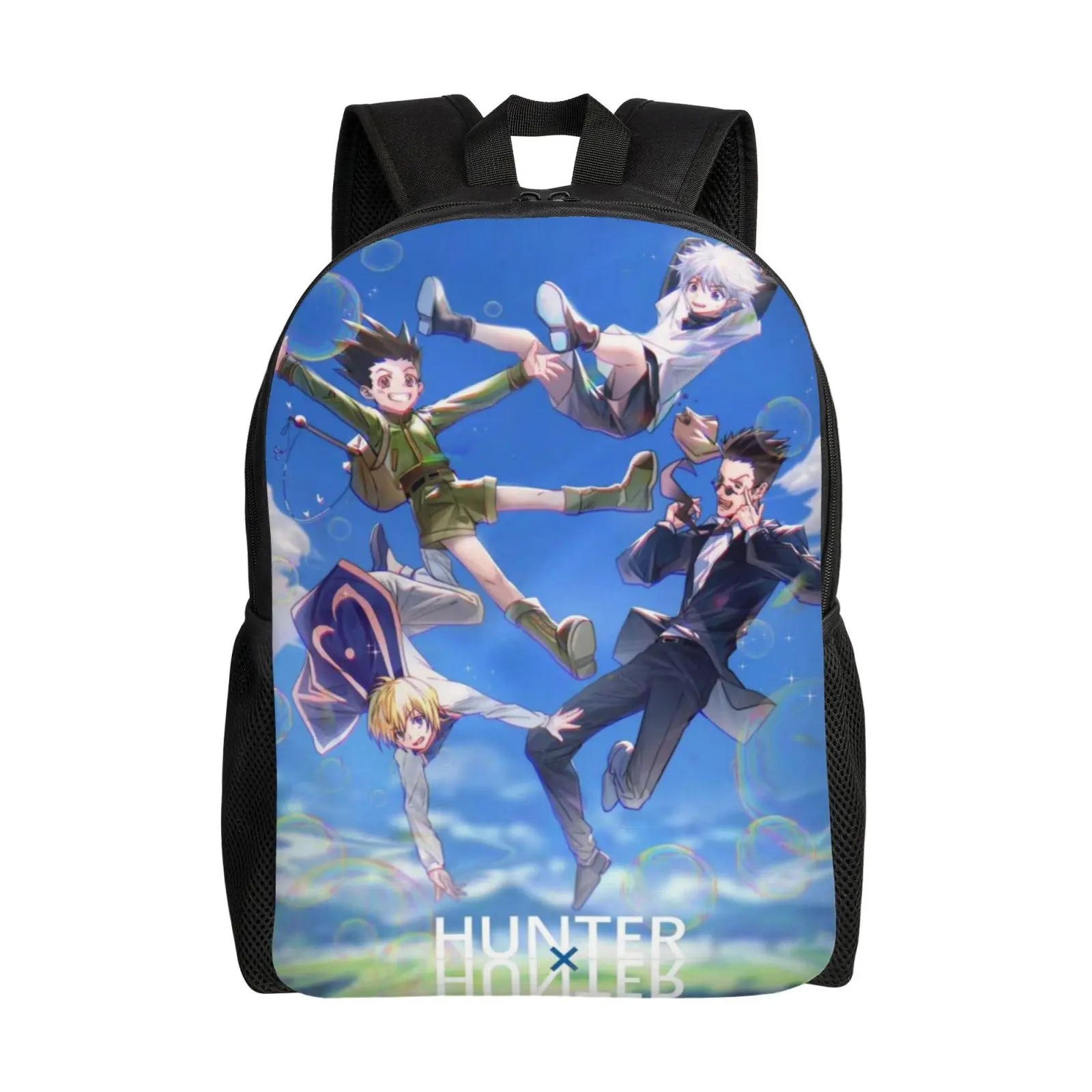 Hunter x Hunter Backpack Trendy Print Student School Bag 17 Inch Laptop Travel Rucksack Lightweight Water-Resistant Durable for Boys Girls Men and Women Ideal Gift