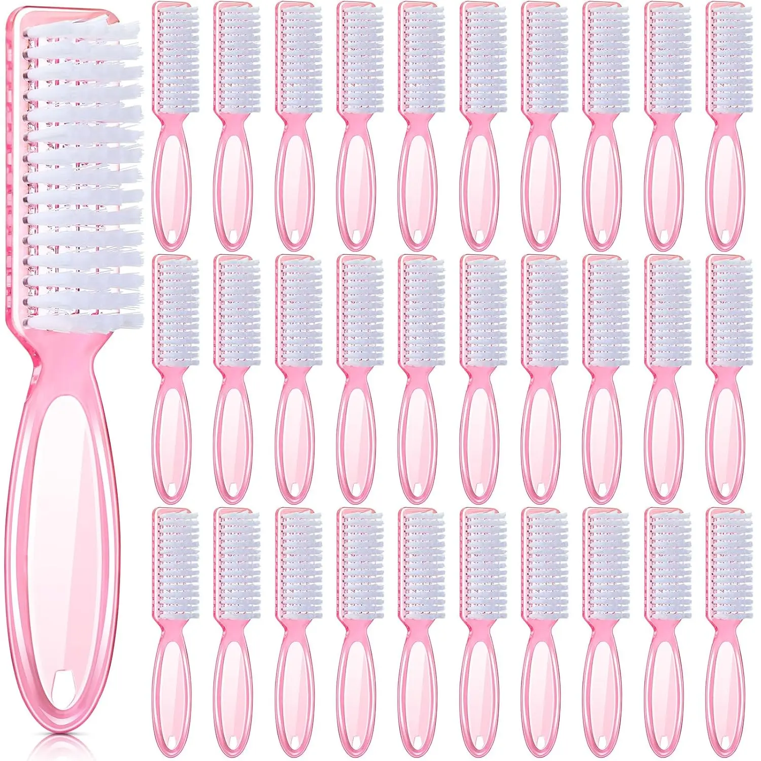 30 count   Brushes Bulk Handle Grip Manicure Brushes for Cleaning Fingernails Pedicure Cleaning Brush for  and Fingernail Cleaning(Clear )