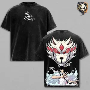 Aki Hayakawa Washed Tee – Chainsaw Man Anime T-Shirt, Public Safety Devil Hunter Calm and Serious Swordsman Contract User Tragic Past Revenge Driven Loyalty and Sacrifice Dark Legacy Vintage Streetwear