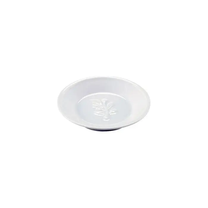 HIC Kitchen Lead-Free Porcelain Ceramics Lemon & Olive Branch Embossed Oil Dipping Dish - 5x5 in, 5 x 5 x 1-inches, Dishwasher Safe Kitchen Tableware Plates, Serving