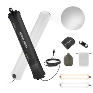 NEEWER BASICS 10W Bi-Color Inflatable LED Light Wand, Portable Handheld Tube Light with 2700K–6500K, USB Powered Dimmable Fill Light for Photography, Video Recording, Camping, Vlogging