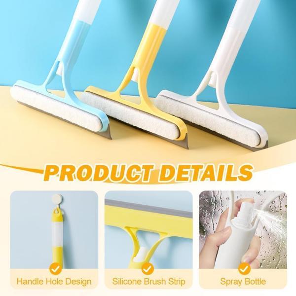 3 in 1 Spray Squeegee with Built-in Spray Bottle for Car Home Windows Mirrors White Blue Yellow Window Cleaner Tool with Integrated Sprayer for Spot Cleaning