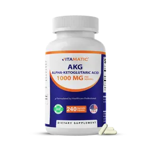 Vitamatic Alpha-Ketoglutaric Acid (AKG) Dietary Supplement - 1000 mg Per Serving, Amino Acid Support for Energy, Metabolism - 240 Veg Capsules, Non-GMO, Made in USA, Fitness-Friendly
