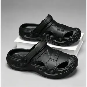 Men's EVA Sport Sandals, Closed Toe Non-Slip Water Shoes, Breathable Slides for Beach & Hiking