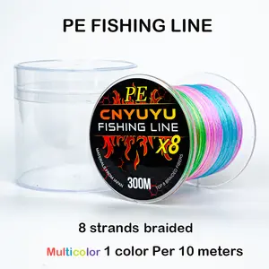 8X Braided PE Fishing Line Multicolor 328Yds/300M  Zero Stretch Abrasion Resistant Extra Visibility Fishing Braid for Saltwater Freshwater Fishing Gift