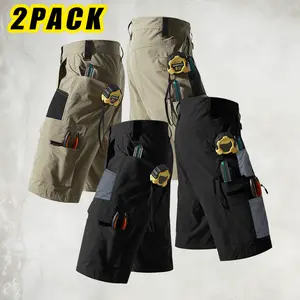 Men’s essential multifunctional cargo shorts with meticulously crafted pockets for tool storage, wear-resistant tear-resistant fabric, 3D cutting for unrestricted movement; summer outdoor work shorts, machine washable shorts, hiking shorts, adventure appa