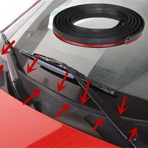 Yitape 1.7m H-Type Car Sealing Strip, Front Windshield Plastic Board, Self-Adhesive, High Flexibility Rainproof Windproof, Single Pack