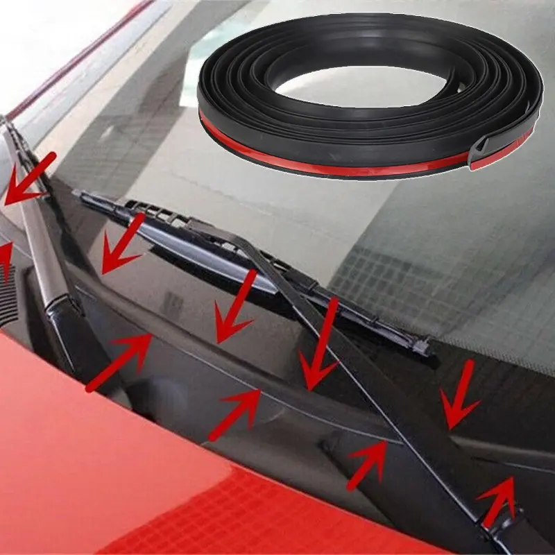 Yitape 1.7m H-Type Automotive Replacement Car Sealing Strip, Front Windshield Plastic Board, Self-Adhesive, High Flexibility Rainproof Windproof, Single Pack, Car Accessory