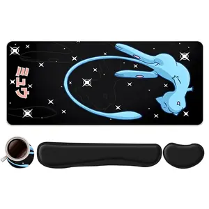 4pcs Cartoon Anime Starry Sky Design Mouse Pad + Keyboard Wrist Rest + Ergonomic Mouse Pad + Coaster Set For Desktop Decoration, Office Accessories Set Ergonomic Wrist Support, Computer Mat Mouse Pad Coaster Suitable For Home Office Gaming