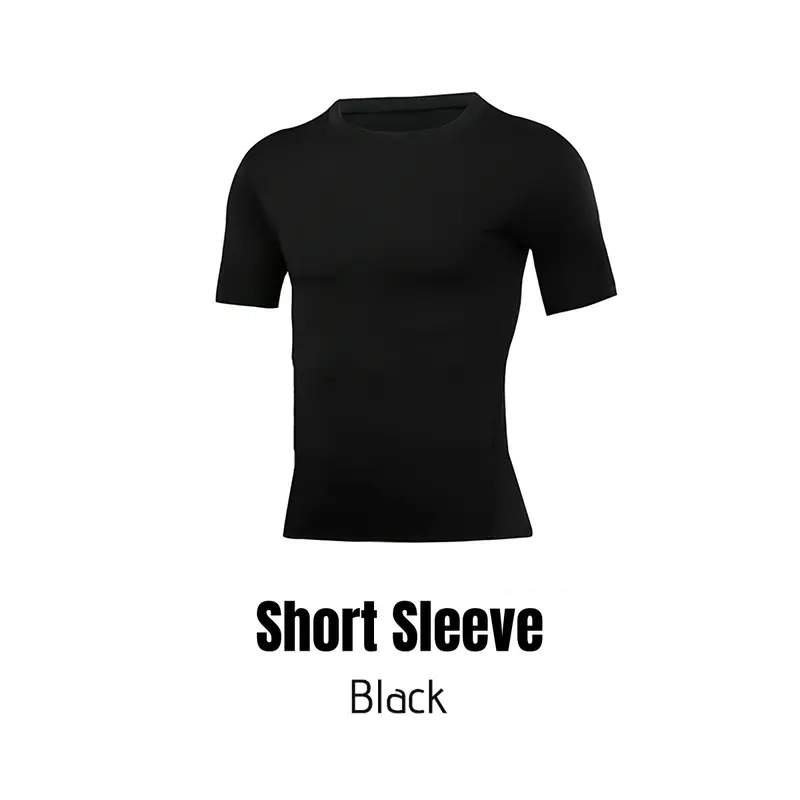PSYCHE Men's Compression Sports Shirt - Cool and Dry, Sweat-Wicking, Ultra-Breathable, Muscle Support Snug Fit Athletic Apparel Top for Gym Workout, Sports Training Undergarment, Athletic Apparel Tops