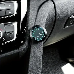 Mini Car Clock, Luminous Car Clock with Double Side Superglue, Night Light Car Interior Central Control Decoration for Women & Men, Motorcycle Car Accessories