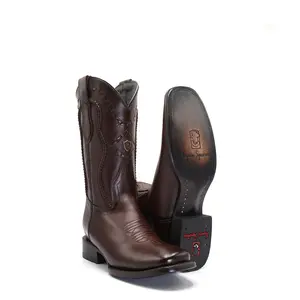 2565333155 - Vaquero Signature Men's Wide Toe Boots Flor Entera Tabacco Difuminado